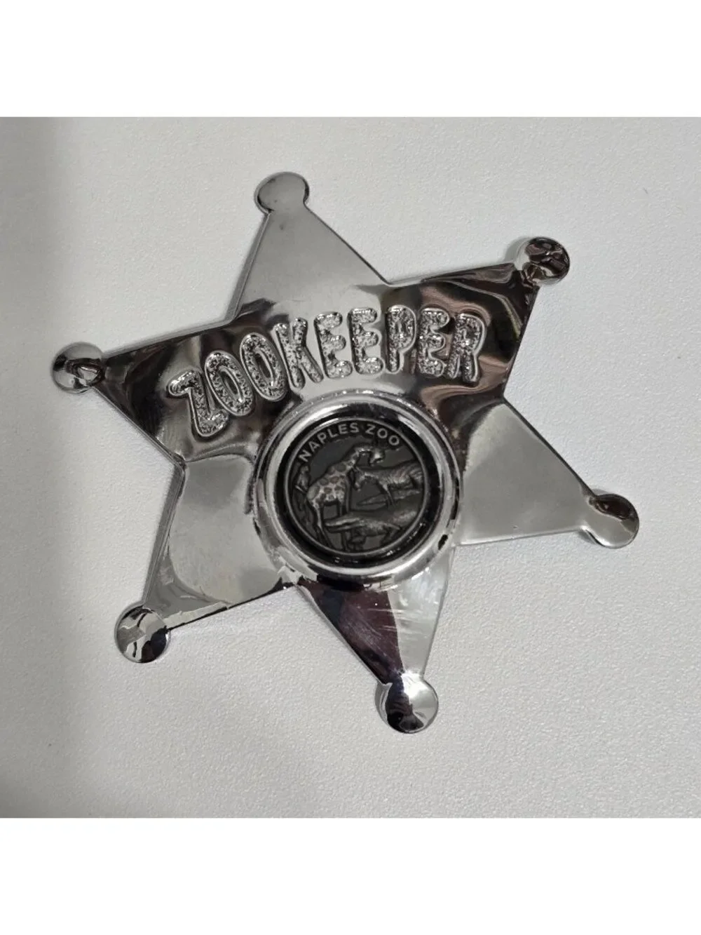 Zookeeper Naples Florida Six-Point Star Badge Souvenir Pin Alligator Giraffe
